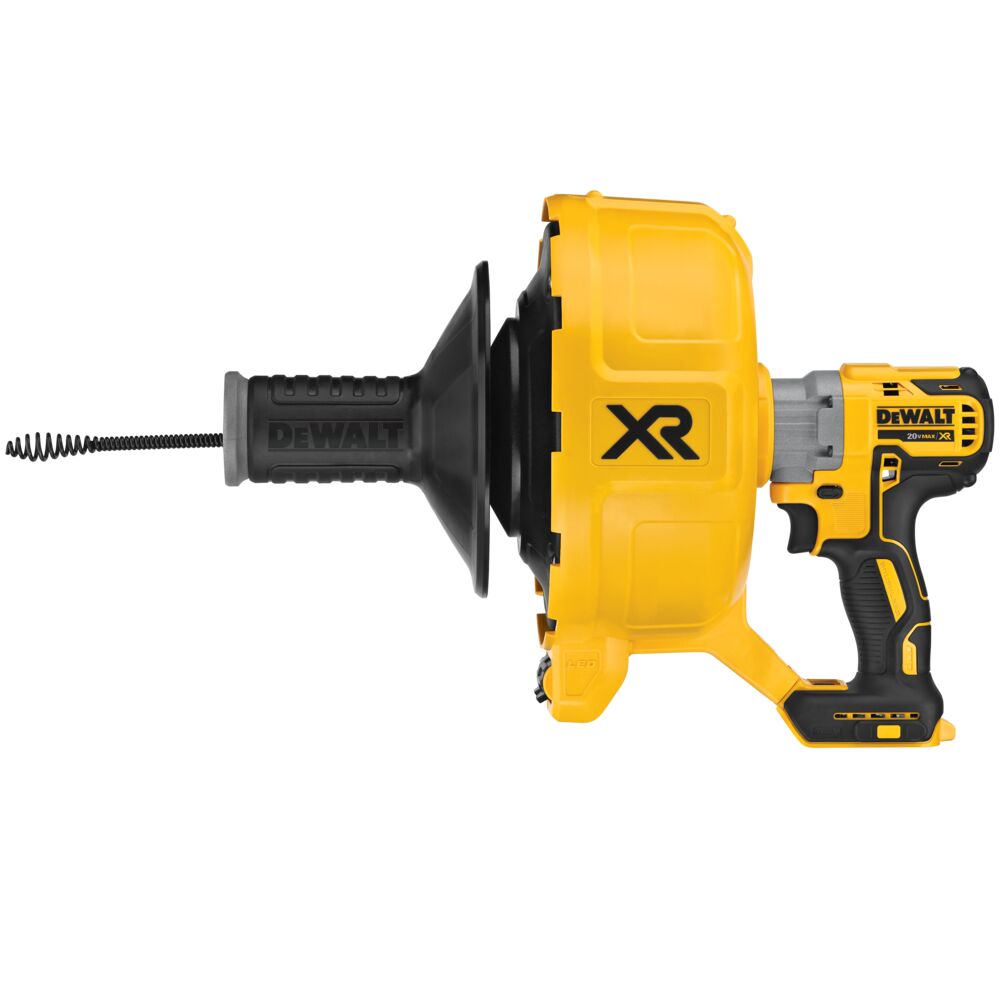 Profile of XR Brushless cordless drain snake.