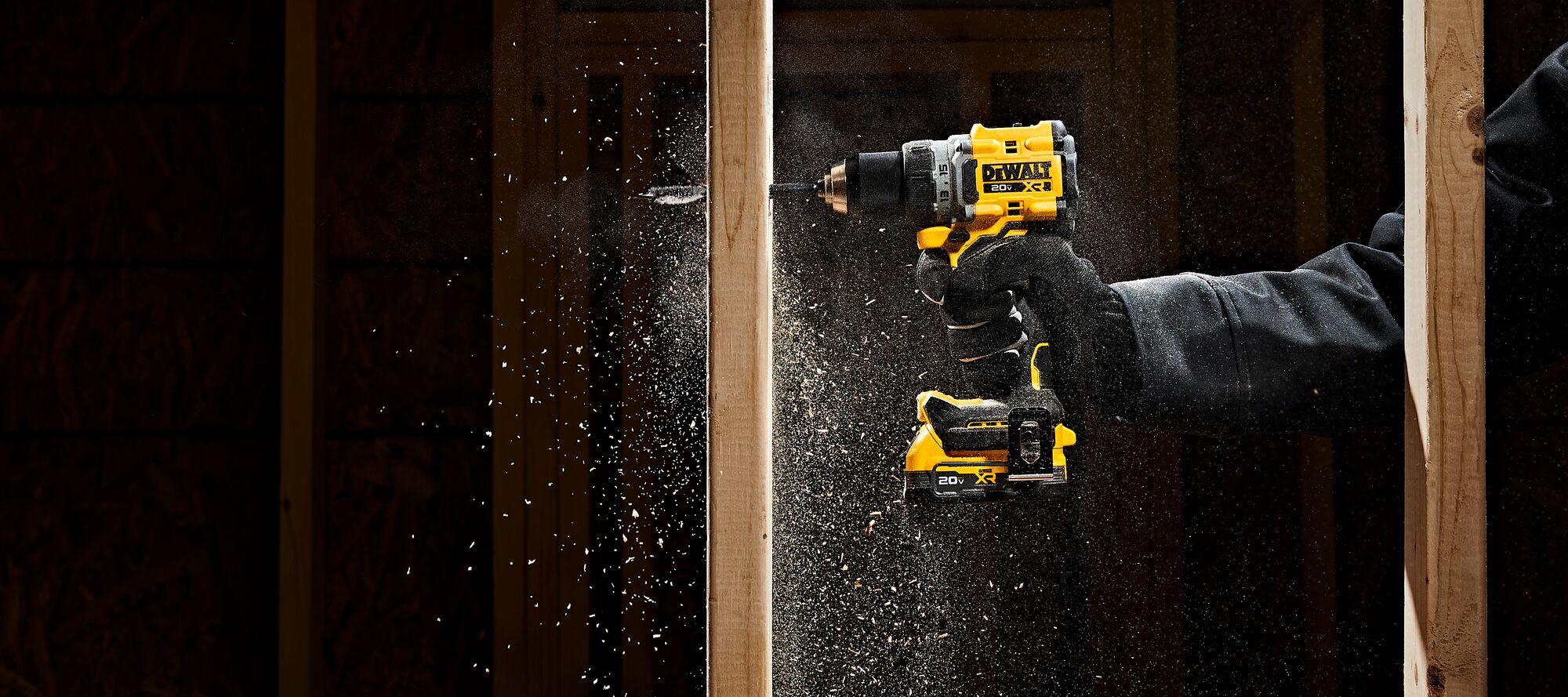 Drill in residential build going through two by four