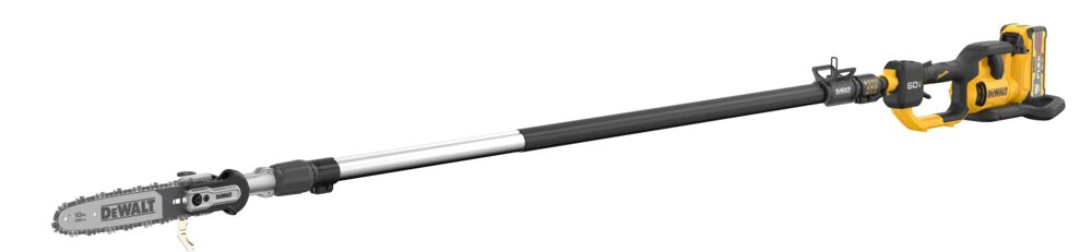 Side view of kitted  DEWALT telescoping Pole Saw