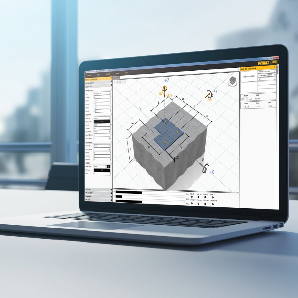 A laptop displaying DEWALT Design Assist software in use