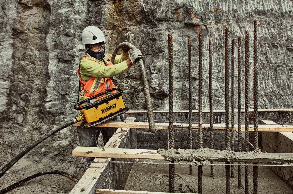 Man operating vibrator