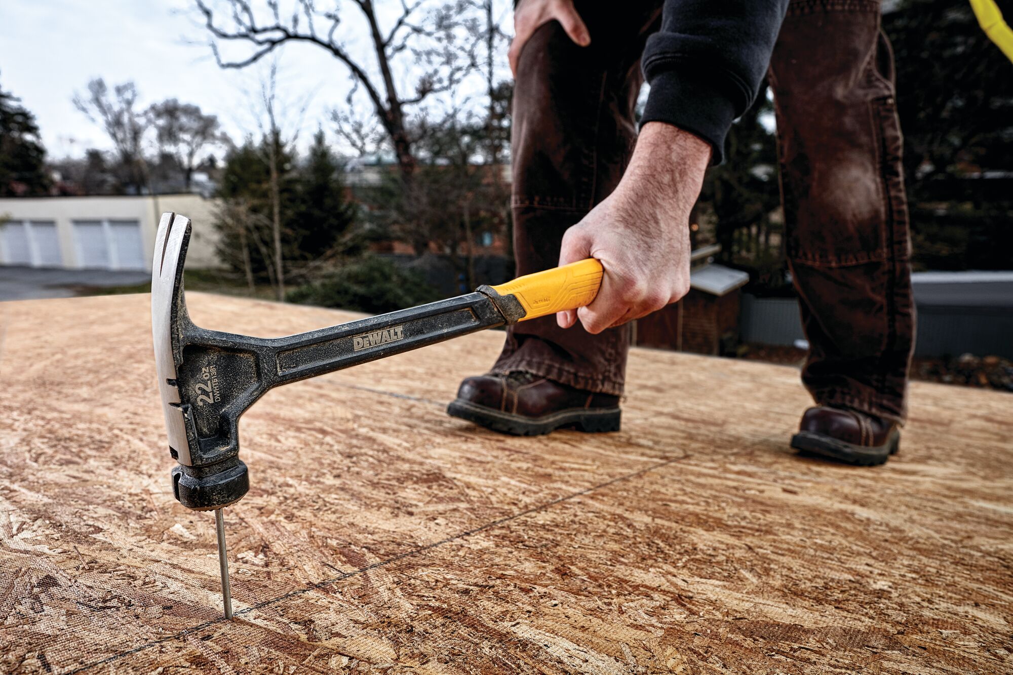 XP 22 Ounce 1 Piece STEEL HAMMER being used on nail.