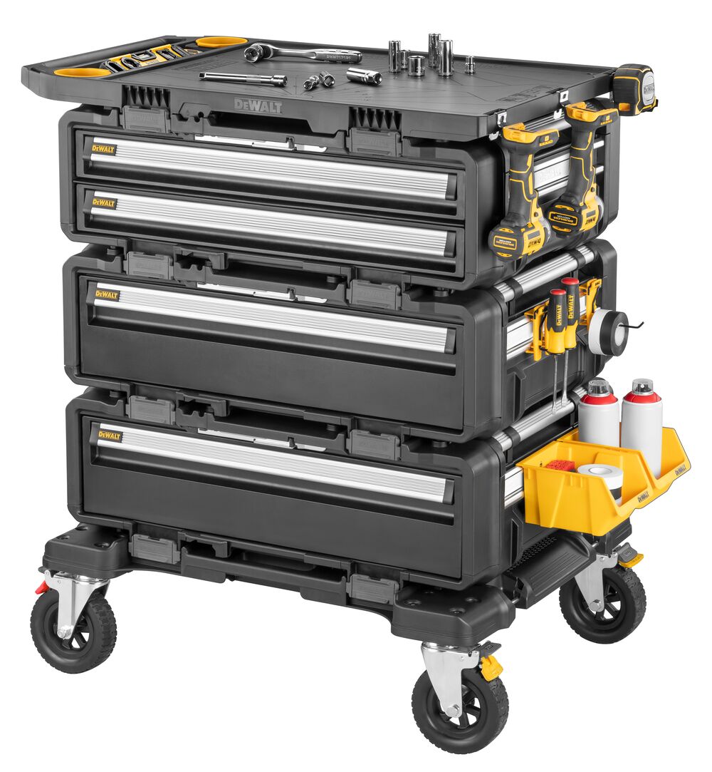 TOUGHSYSTEM® 2.0 DXL™ 5 in 1 Tower on White Showing Hand Tools Hanging on the Tower and on the Work Top