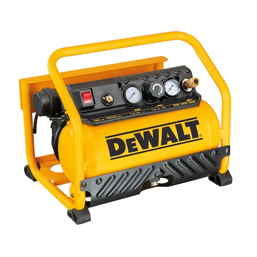 Front view of DEWALT XTREME QUIET compact air compressor DXCMS13513US