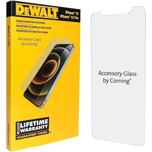 Clear screen protector with reinforced edges for impact protection, highlighting slim design and durability