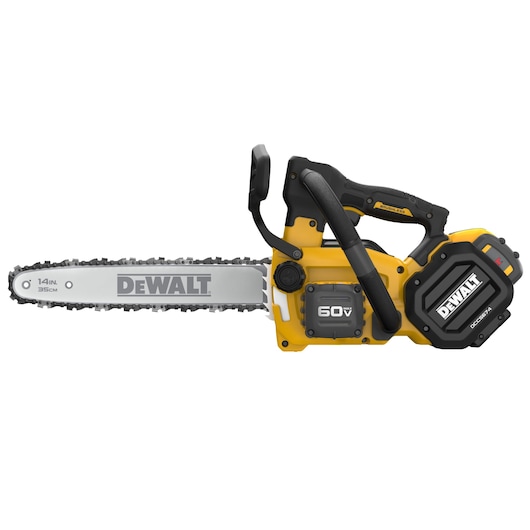 DEWALT® 官方网站在线历史查询-幸运体彩飞艇开奖结果直播-168官网开奖记录60V MAX Brushless Cordless Top Handle Chainsaw Kit with FLEXVOLT battery viewed straight on showing the front of the tool on white background