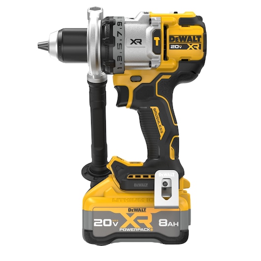 Side angle 20V MAX* XR® Brushless Cordless 1/2 in. Hammer Drill Kit with XR POWERPACK™ Battery