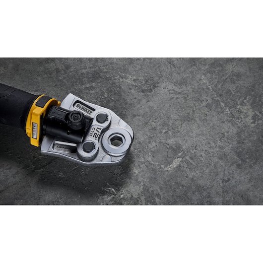 DEWALT Compact Inline Press Tool close up showcasing jaw