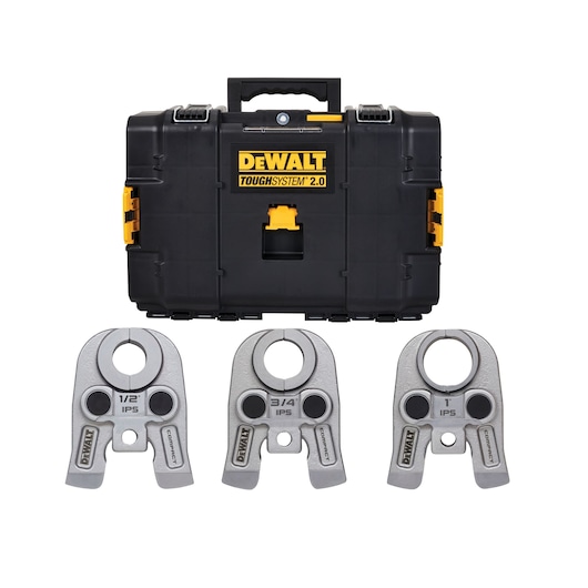 DEWALT Compact 1/2" - 1" IPS Jaw Kit on white background.