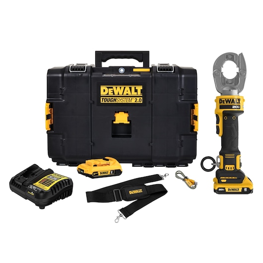 DEWALT Compact Died Crimping Tool kit image on white background. 