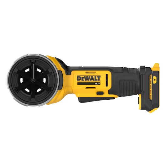 DEWALT Pipe Deburring Tool viewed straight on from the front on white background.