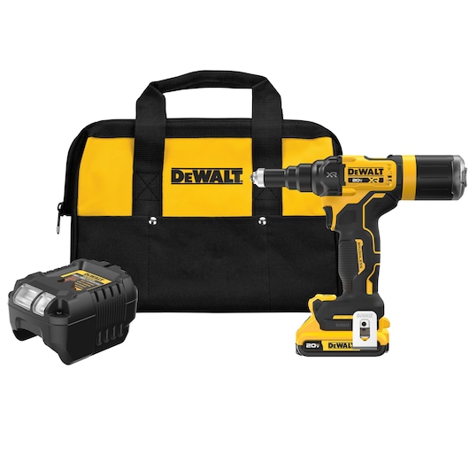 DEWALT 20V MAX XR(®) 3/16 inch Rivet Tool Kit with 2.0 Ah battery 