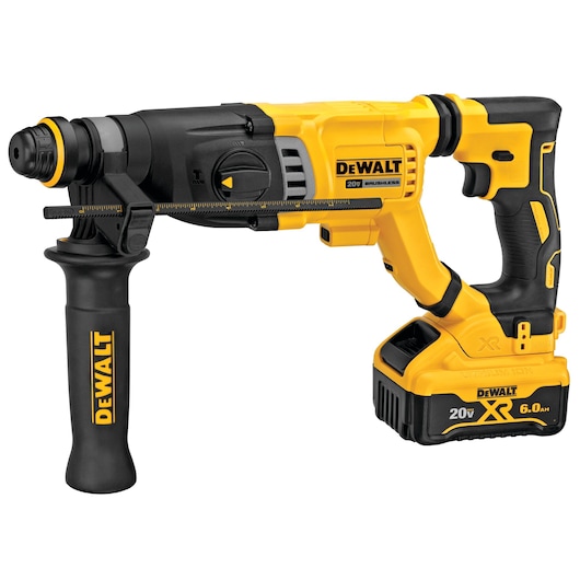 Profile of brushless, cordless SDS PLUS D-Handle rotary hammer