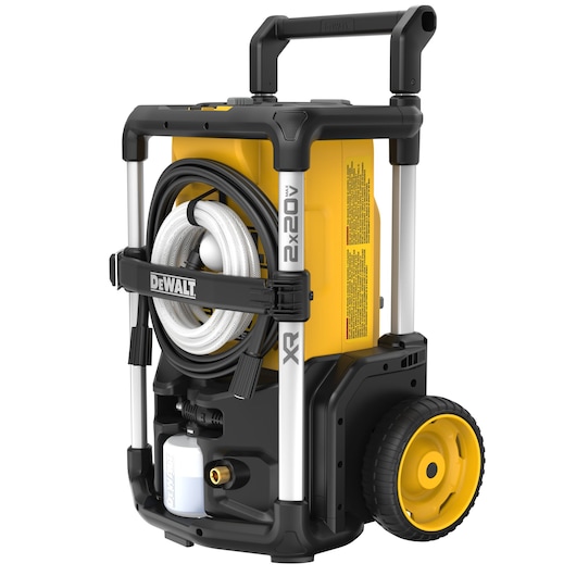 DEWALT 2X20V MAX 1600 PSI Pressure Washer​ Kit viewed from front right on white background.
