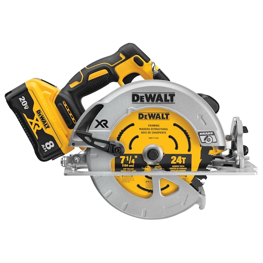 XR brushless circular saw with POWER DETECT tool technology.