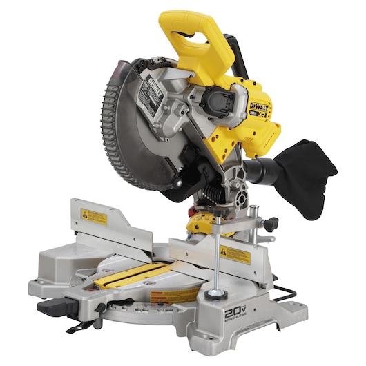 DEWALT 10IN Miter Saw back view of saw bare  open state