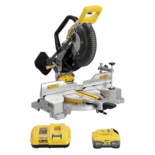 DEWALT 10IN Miter Saw front view of saw kitted open state