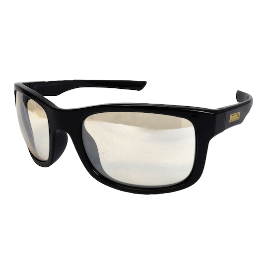 BLACK FRAME WITH CLEAR LENS DEWALT SUPERVISOR PROTECTIVE EYEWEAR COMFORT FLEX TEMPLES HARD COAT LENS MAIN VIEW