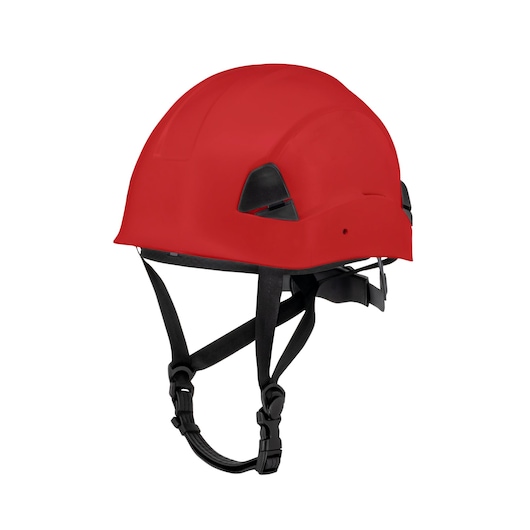 RED DEWALT TYPE II CLASS E 4-POINT RATCHETING SAFETY HELMET POLYCARBONATE/ABS WITH CHIN STRAP MAIN VIEW