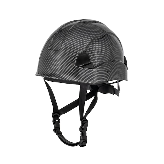 SLATE DEWALT TYPE II CLASS E HELMET WITH BLACK RATCHET SUSPENSION AND LEATHER CHINSTRAP MAIN VIEW