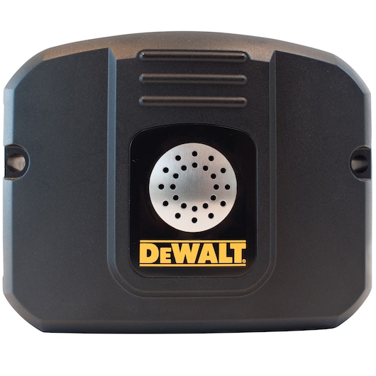 Top view of DEWALT mobilelock GPS locator with anti-theft alarm.