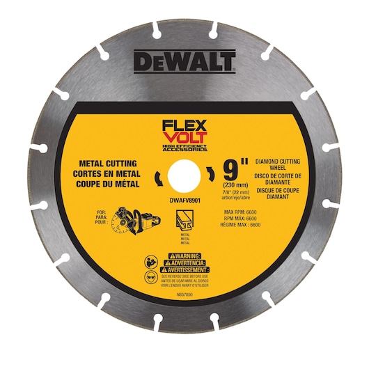 Profile of 9 inch FLEXVOLT metal cutting diamond wheel.