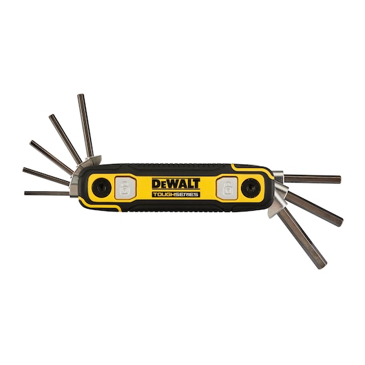 DEWALT® TOUGHSERIES™ DWHT70266 SAE folding hex key on white at a profile view