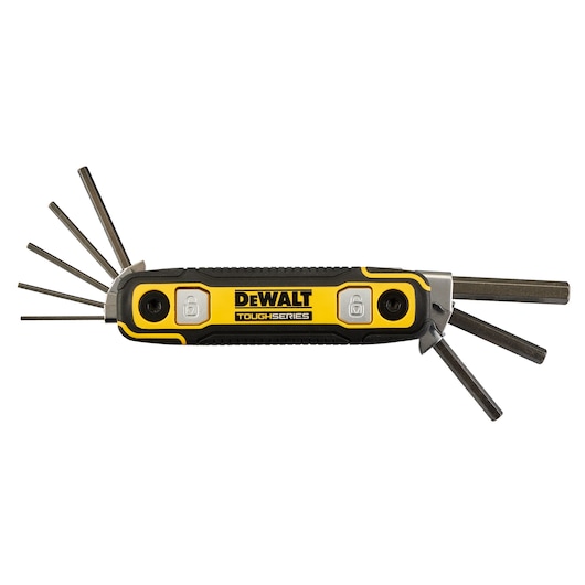 DEWALT® TOUGHSERIES™ DWHT70267 MM folding hex key on white at a profile view