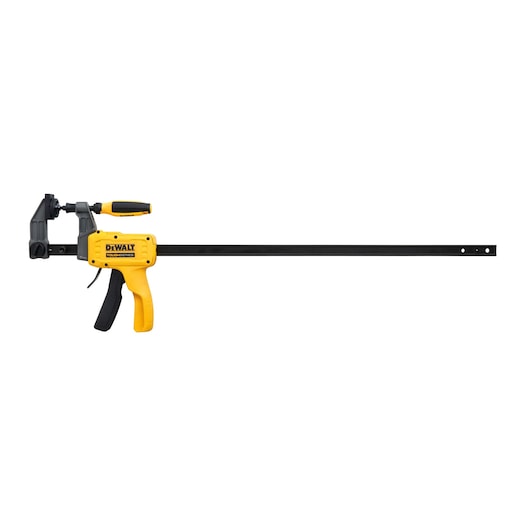 Profile view of Dewalt 24 inch hybrid clamp on white