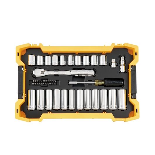 85 pc. 3/8 in. and 1/2 in. Mechanic Tool Set with ToughSystem® 2.0 Tray and Lid