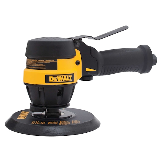 Profile of DEWALT dual action sander.
