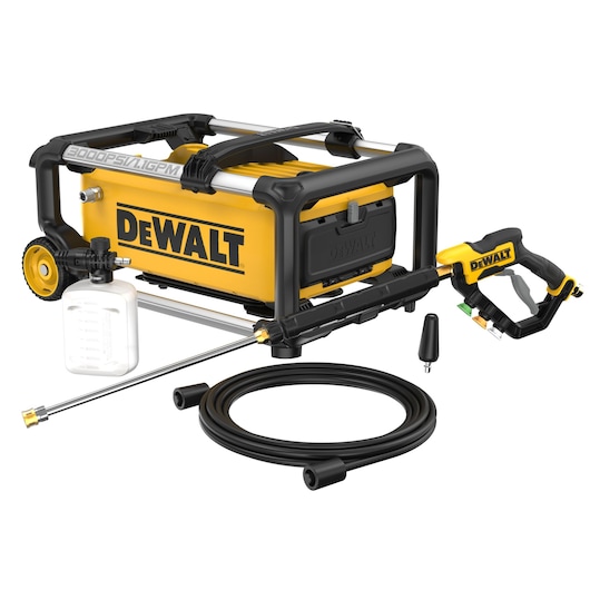 Right Front Angle View with parts of DEWALT 3000 PSI Pressure Washer 