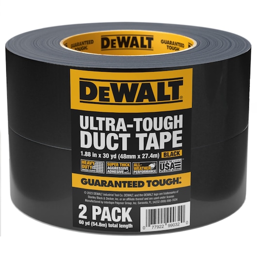 2-Pack of DEWALT Duck tape in black packaging 