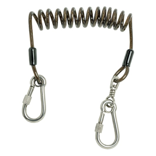 Front view of the DEWALT Coiled Tool Lanyard, 2 lbs. capacity