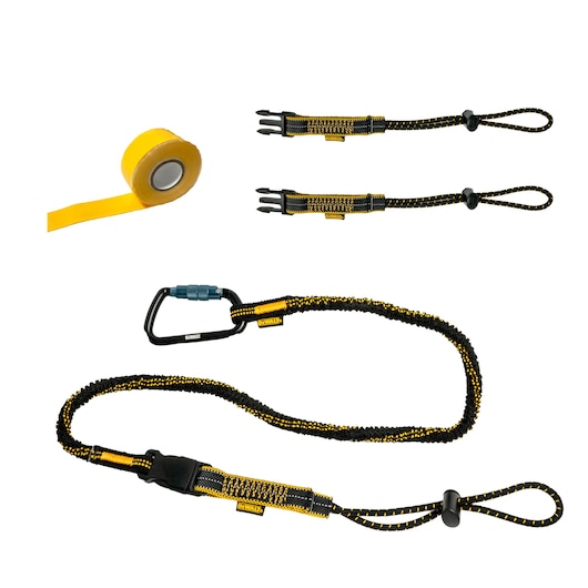 Front view of the DEWALT Quick Connect Tool Tethering Kit, 5 lb. capacity  