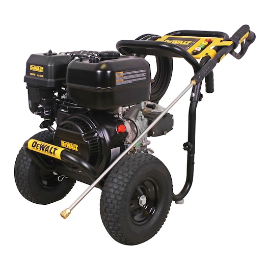 45-degree left-facing front view of DeWalt pressure washer