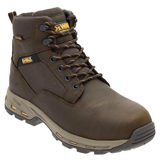 ¾ view facing right of the DEWALT Halogen Lite men’s safety boot in brown