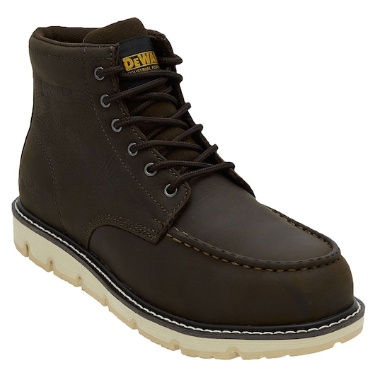 ¾ view facing right of the DEWALT Forge Men’s Safety Toe Work Boot in seal brown