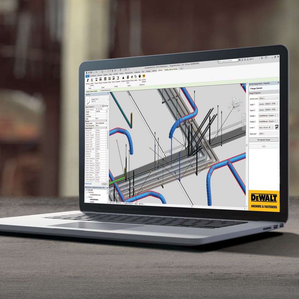 A laptop displaying HangerWorks PRO software in use